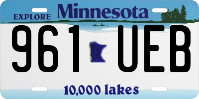 MN license plate 961UEB