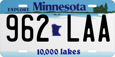 MN license plate 962LAA