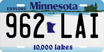 MN license plate 962LAI