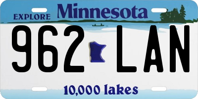 MN license plate 962LAN