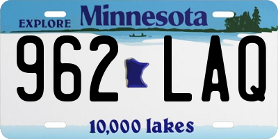 MN license plate 962LAQ