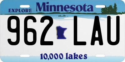 MN license plate 962LAU