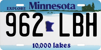 MN license plate 962LBH