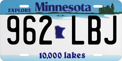 MN license plate 962LBJ