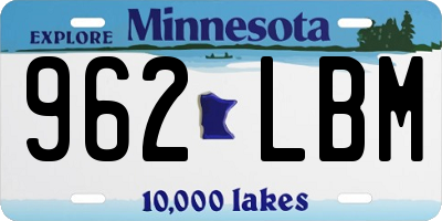 MN license plate 962LBM