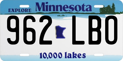 MN license plate 962LBO