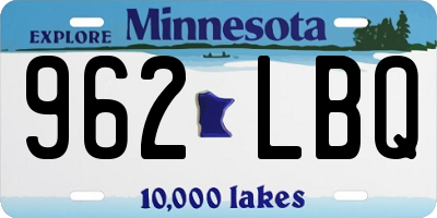 MN license plate 962LBQ