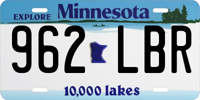MN license plate 962LBR
