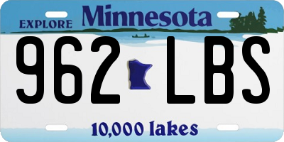 MN license plate 962LBS