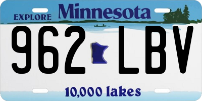 MN license plate 962LBV