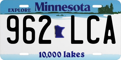 MN license plate 962LCA
