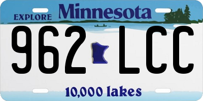 MN license plate 962LCC