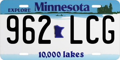 MN license plate 962LCG