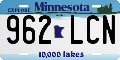 MN license plate 962LCN