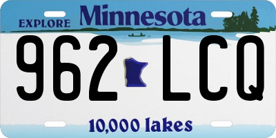 MN license plate 962LCQ