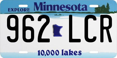 MN license plate 962LCR
