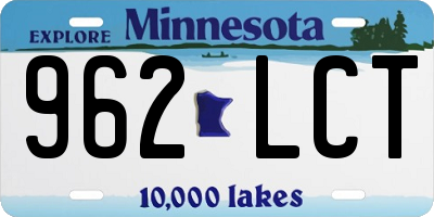 MN license plate 962LCT