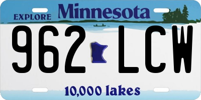 MN license plate 962LCW