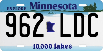 MN license plate 962LDC