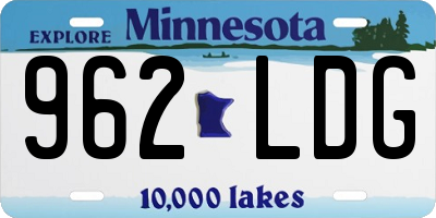 MN license plate 962LDG