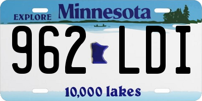 MN license plate 962LDI