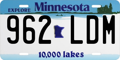 MN license plate 962LDM