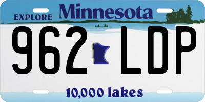 MN license plate 962LDP