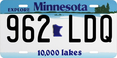 MN license plate 962LDQ
