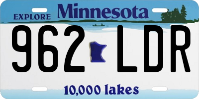 MN license plate 962LDR