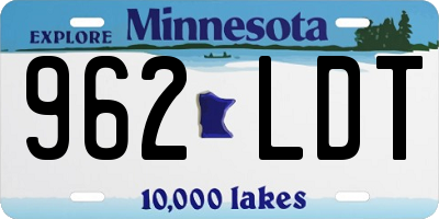 MN license plate 962LDT