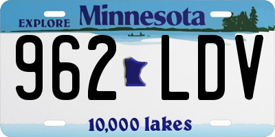 MN license plate 962LDV