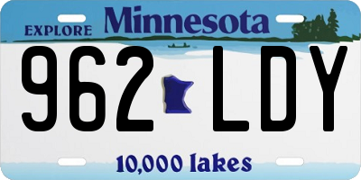 MN license plate 962LDY