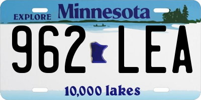 MN license plate 962LEA