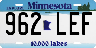 MN license plate 962LEF