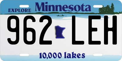 MN license plate 962LEH