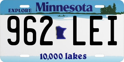 MN license plate 962LEI