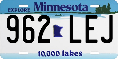 MN license plate 962LEJ
