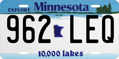 MN license plate 962LEQ