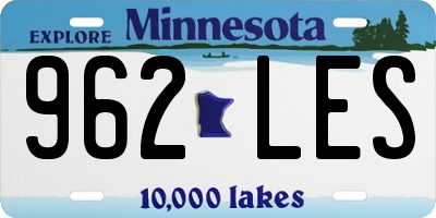 MN license plate 962LES