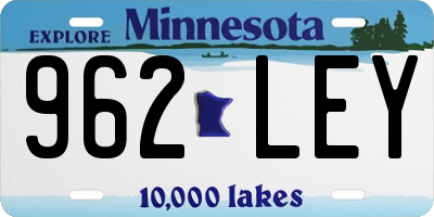 MN license plate 962LEY