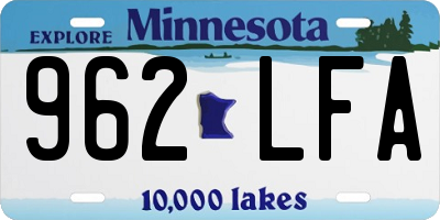 MN license plate 962LFA