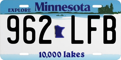 MN license plate 962LFB