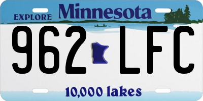 MN license plate 962LFC