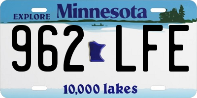 MN license plate 962LFE