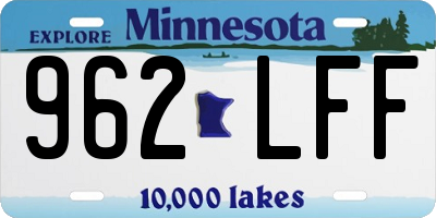 MN license plate 962LFF