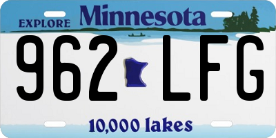MN license plate 962LFG