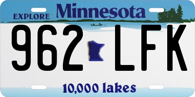 MN license plate 962LFK