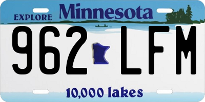 MN license plate 962LFM