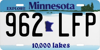 MN license plate 962LFP