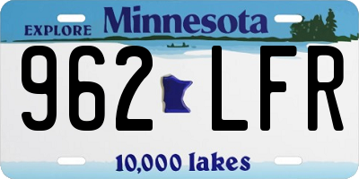 MN license plate 962LFR